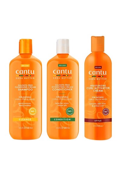 Cantu 3-Piece Set of Shea Butter Shampoo, Moisturizing Conditioner, and Revit...
