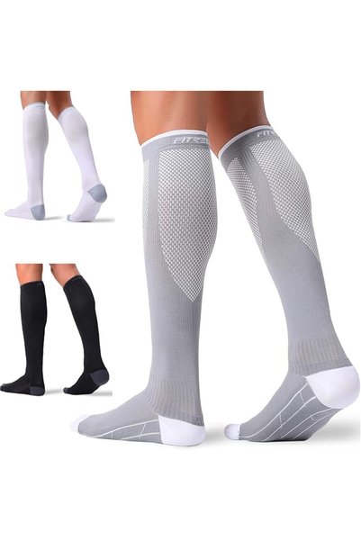 FITRELL 3 أزواج من الجوارب الضاغطة للنساء والرجال، ضغط 20-30 ملم زئبق - جوارب...