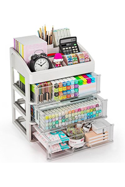 Generic Desk Organizer with 3 Drawers, Desktop Storage Drawers for Office Sup...