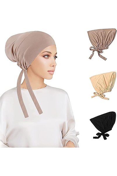 Generic حجاب إسلامي للنساء - طقم حجاب فوري من الجيرسيه مكون من 3 قطع مع غطاء ...
