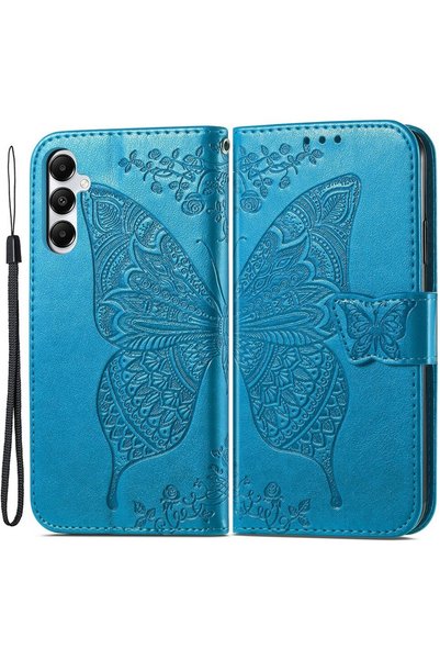 XGSM Husă tip carte pentru Samsung Galaxy A05s, Fluture, albastru