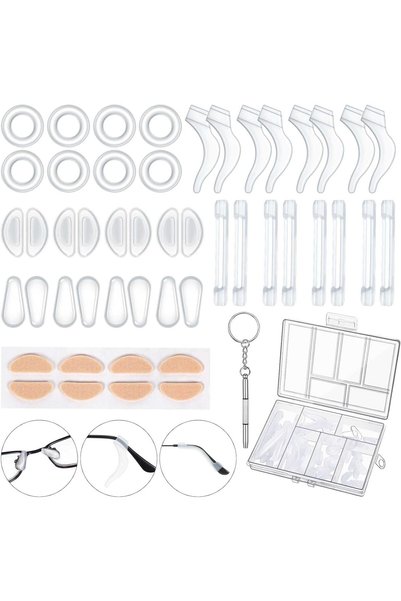 Generic 50 Pcs Eyeglasses Retainers Sets,12 Pairs Anti Slip Nose Pads, 4 Ear ...