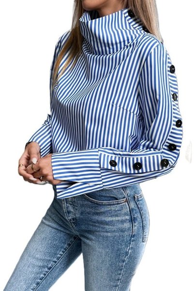StreetWear Outlet Camasa Dama, Casual/Eleganta, Nasturi Pe Maneca, Maneci Lun...