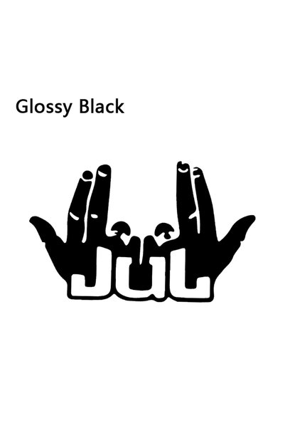 Choice 1PC 12x7.6CM Glossy Black 1PC Funny JUL Finger Motorcycle Stickers Wat...