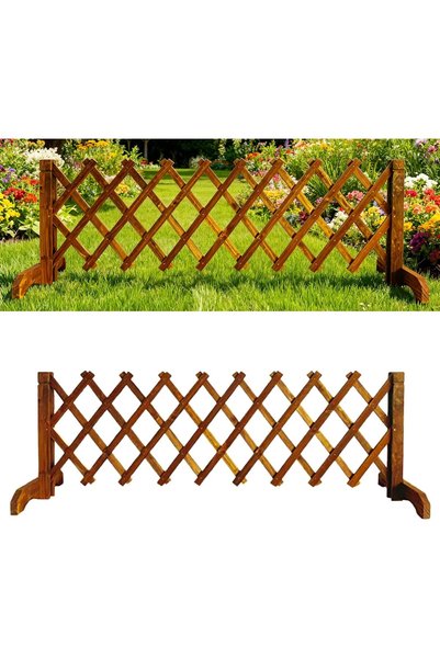 Generic Expandable Wooden Garden Fence Panel - 160x50cm Portable Outdoor Priv...