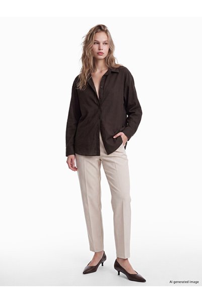 LC Waikiki Loose Fit Poplin Women's Shirt from Uzg Store for Style Enthusiasts