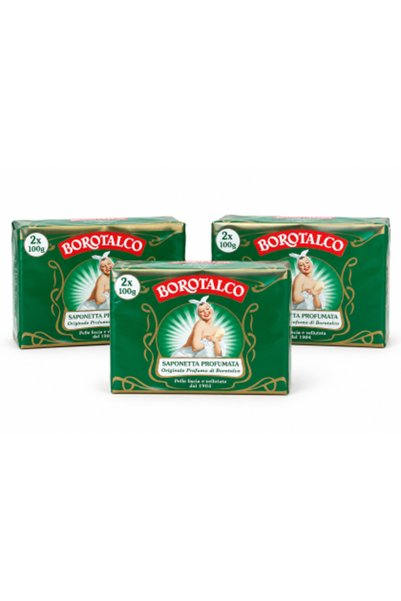 Borotalco Set de 3 x Săpun Solid Original, Parfumat, 2 x 100 g/pachet, Total ...
