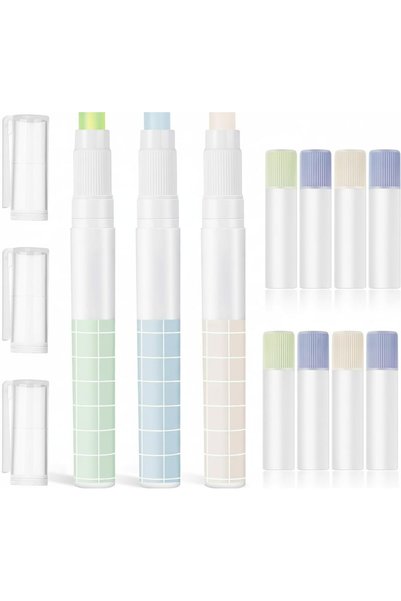 Generic 3 Pcs Fabric Glue Pen with Refill, Water Soluble Colorful Fabric Glue...