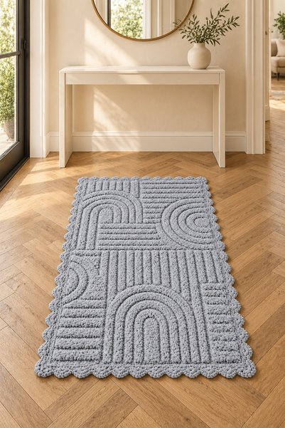 ALANUR Bodrum Tufting Cotton Handmade Braided Mat 113 (70 X 120 cm)