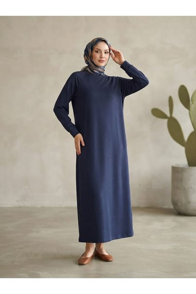 Generic Brand فستان راجلان بأكمام قصيرة - أزرق داكن