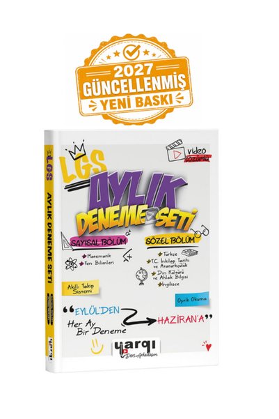 Yargı Yayınları Yargı Ders Arkadaşım 8.Sınıf LGS Aylık Deneme Seti Sayısal-Sözel Bölüm 2027 YKS