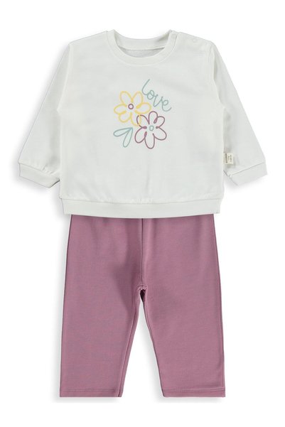 Bebbek Set cu imprimeu Love pentru copii de 2-5 ani - Lila