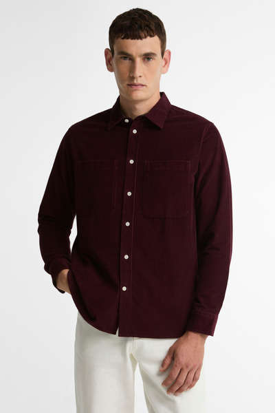 Barbour Authentic Cord Gömlek RE39 Burgundy