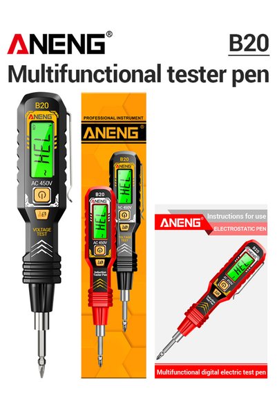 ANENG B20 İzoleli Voltaj Test Kalemi Siyah