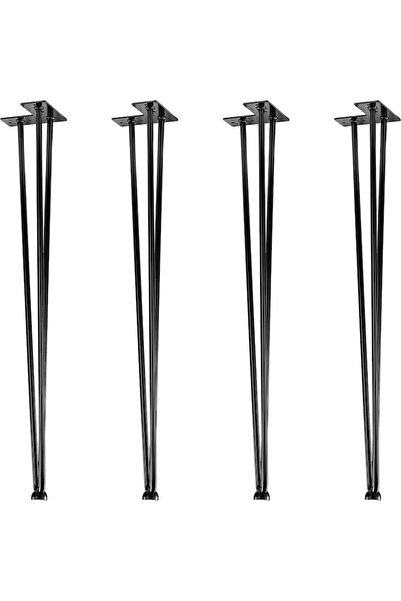 STILISTA Set de 4 picioare de masa, 70 cm, 3 tije negru