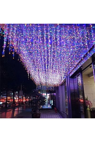 OEM Χριστουγεννιάτικα λαμπάκια “Βροχή” 200LED 5m πολύχρωμου φωτισμού 298897