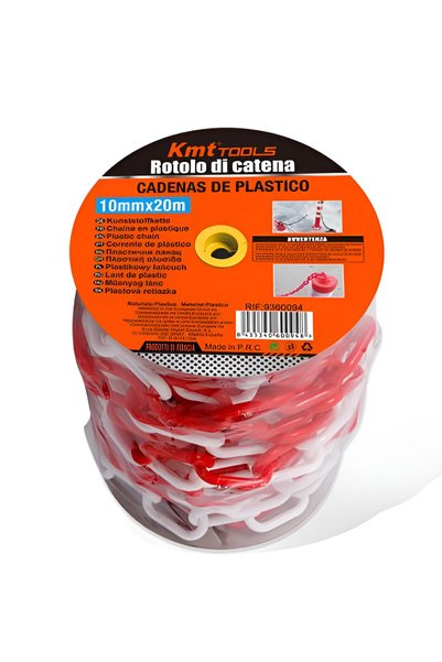 OEM Πλαστική αλυσίδα προειδοποίησης 10mm x 20m κόκκινη-Λευκή Kmt Tools 9360094