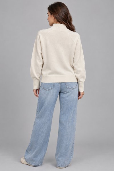 Lupies Women's Zipper Collar Basic Knitwear Sweater