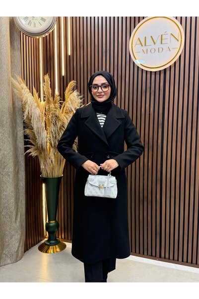 Fashionbox Nelya Premium Lined Classic Coat |   Black