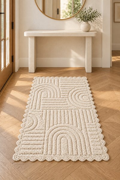 ALANUR Bodrum Tufting Cotton Handmade Braided Mat 113 (70 X 120 cm)