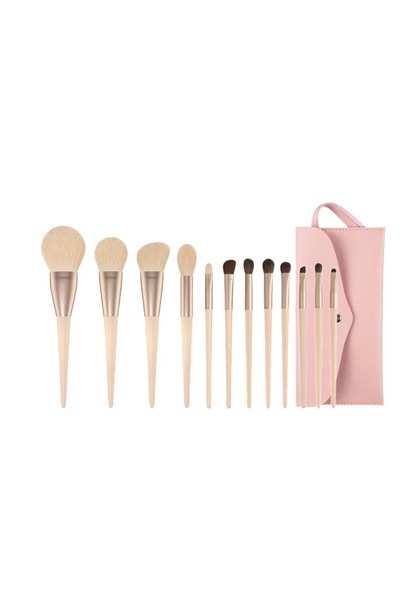 Generic Brand Set de 12 pensule profesionale de machiaj pentru față și ochi, ...