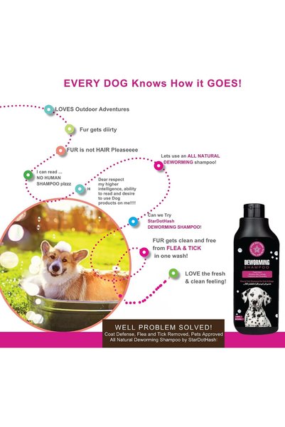 StarDotHash Cat & Dog Shampoo Bath Brush & Deodorizer (Deworming Purpose Shampoo)