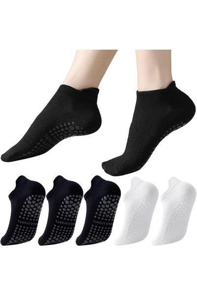 GENERAL Pilates Socks for Women Non-Slip Ankle Length Athletic Socks for Ball...