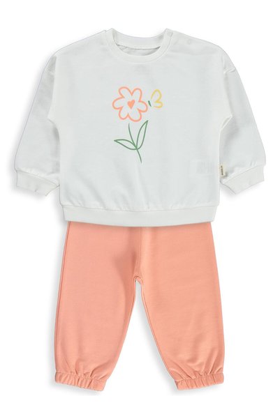 Bebbek Set cu imprimeu floral pentru copii de 2-5 ani - Portocaliu