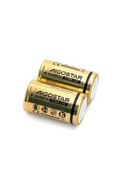 OEM Μπαταρίες R20 D 1.5V 2 τεμάχια 5000mAh Aigostar