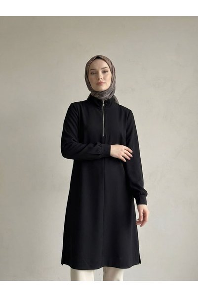 Generic Brand فستان بيك بتفاصيل سحاب - أسود