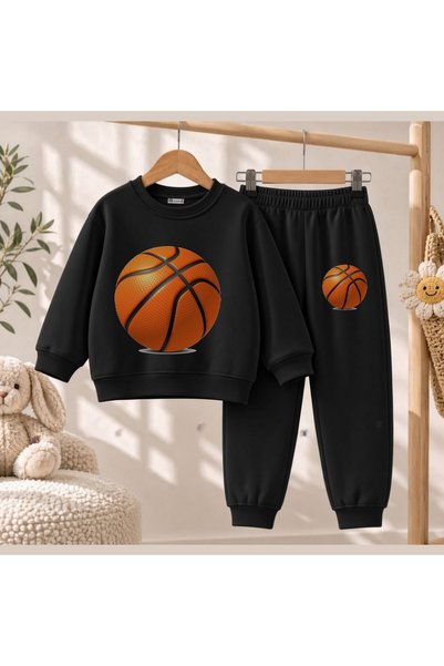 playwear Team Sweatshirt Basket Topprinted Girls Boys Crew Neck