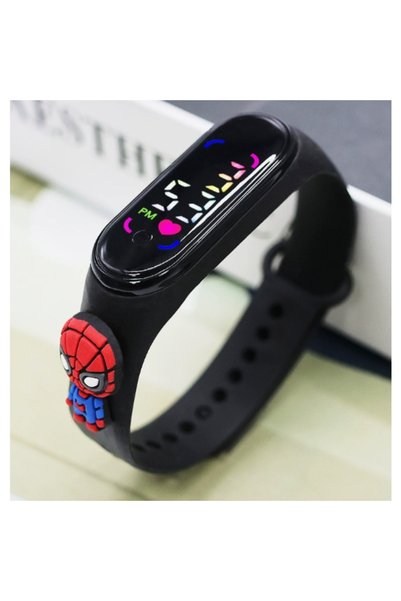 BANDAI 1 قطعة ساعة إلكترونية جديدة بتصميم كرتوني لشخصيات المنتقمون مع إضاءة L...