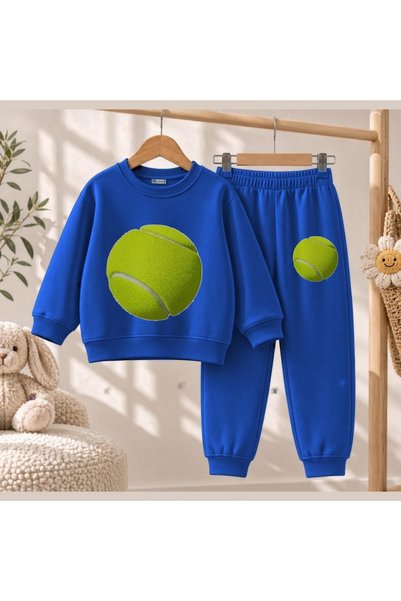 playwear Timski dukserica sa otiskom teniske lopte za devojčice i dečake, okr...