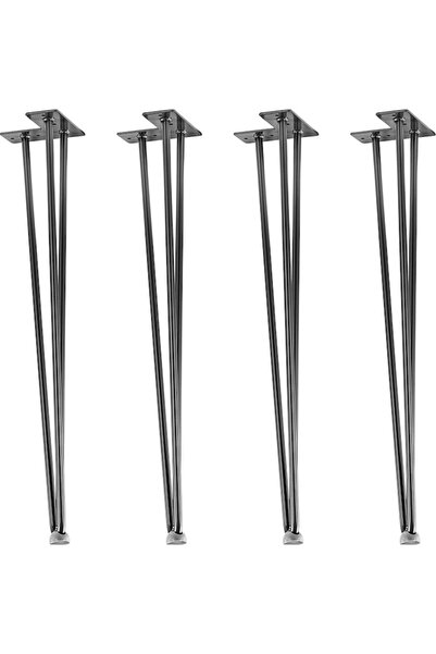 STILISTA Set de 4 picioare de masa, 60 cm, 3 tije argint