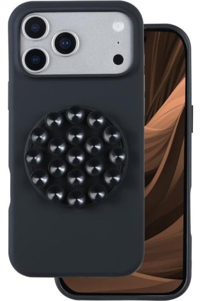 inos Θήκη σιλικόνης και PC για Apple iPhone 17 Pro με βεντούζα, Μαύρο - (5205...
