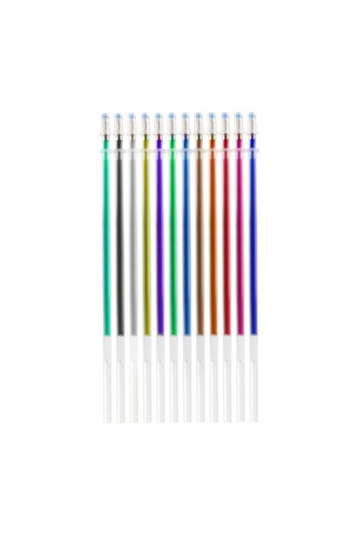 Generic Brand 12 bucăți rezerve de pixuri cu gel colorate, cu aspect plăcut, ...