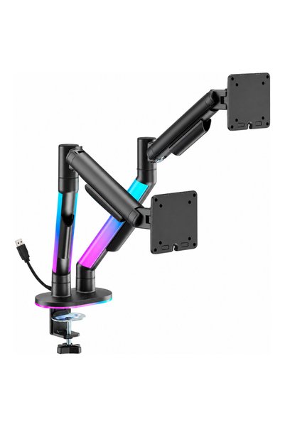 NPO STD11924 Everglow 17-35" 24kg Destekli RGB Profesyonel Gaming VESA Çift Kol Monitör Tutucu