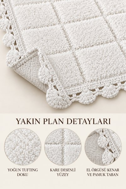 ALANUR Bodrum Tufting Cotton Handmade Knitted Rug 109 (80 X 135 cm)