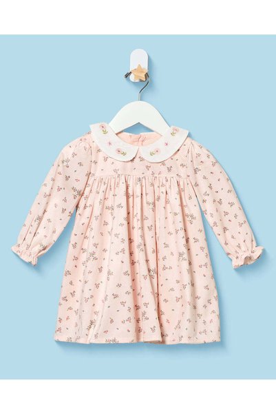 REDTAG Infant Girls Pink Floral Print Dress