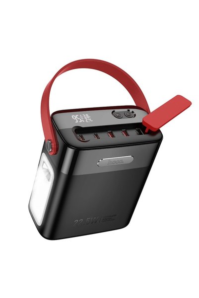 Hoco J143 Power Bank 80000mAh 22.5W + PD20W με LED οθόνη και φακό σε μαύρο χρώμα