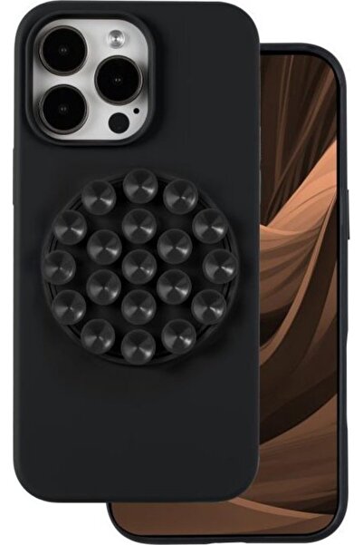 inos Θήκη σιλικόνης και PC για Apple iPhone 16 Pro Max με βεντούζα, Μαύρο - (...