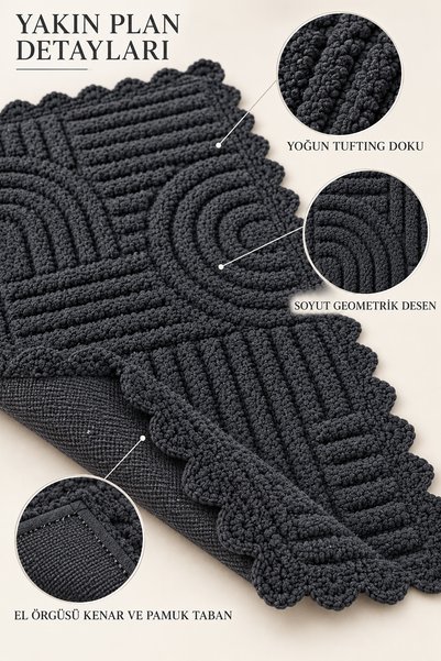ALANUR Bodrum Tufting Cotton Handmade Braided Mat 113 (80 X 135 cm)