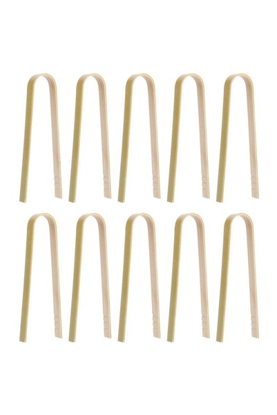 Generic Brand 10 bucăți Clești de bambus pentru pâine prăjită, clești de serv...