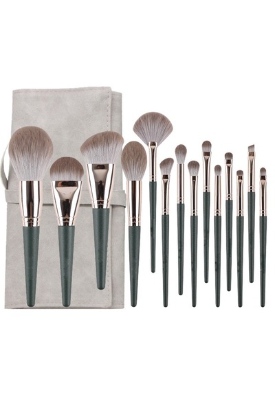 Generic Brand Set de 14 pensule profesionale de machiaj pentru față și ochi, ...