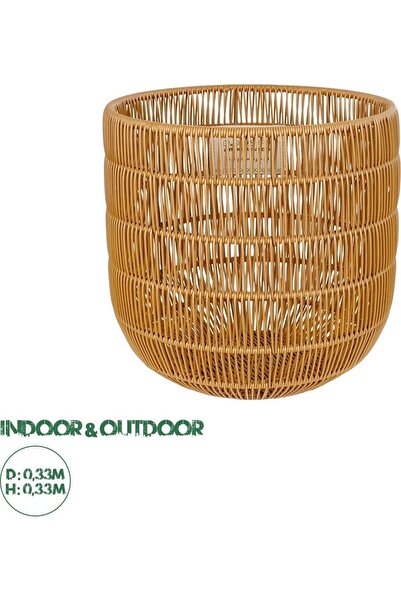 GloboStar® GloboStar Τεχνητός Κήπος Δακότα Διακοσμητικό Πλεκτό Καλάθι - Γλάστ...