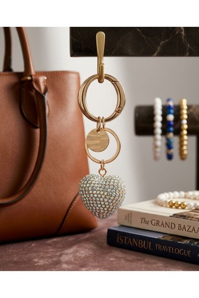 HOŞGÖR ACCESSORIES Heart Detailed Stone Keychain