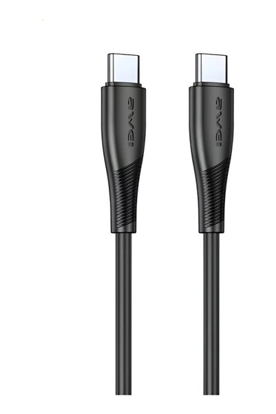 AWEI Καλώδιο φόρτισης και δεδομένων USB-C σε USB-C 60W μαύρο 1m Cl-182C