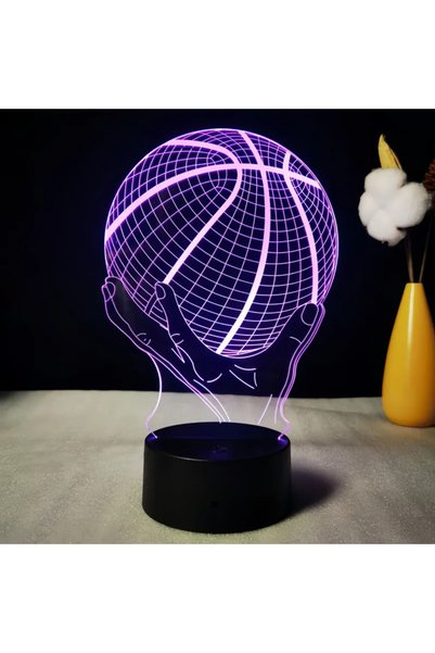 OEM Επιτραπέζιο φωτιστικό LED 3D Illusion με 7 χρώματα - μπάλα μπάσκετ