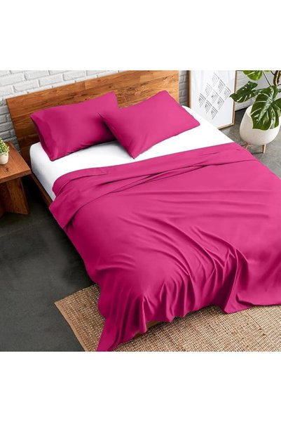 Sandy Home طقم ملاءات سرير وغطاء وسادة فندقي فاخر من ساندي، مكون من 3 قطع، نا...