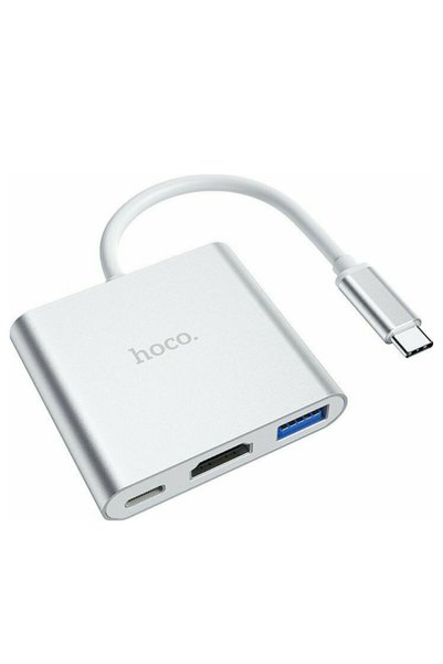 Hoco USB Hub με 3 θύρες USB 3.0 - Type C PD και HDMI με βύσμα USB Type C HB14...